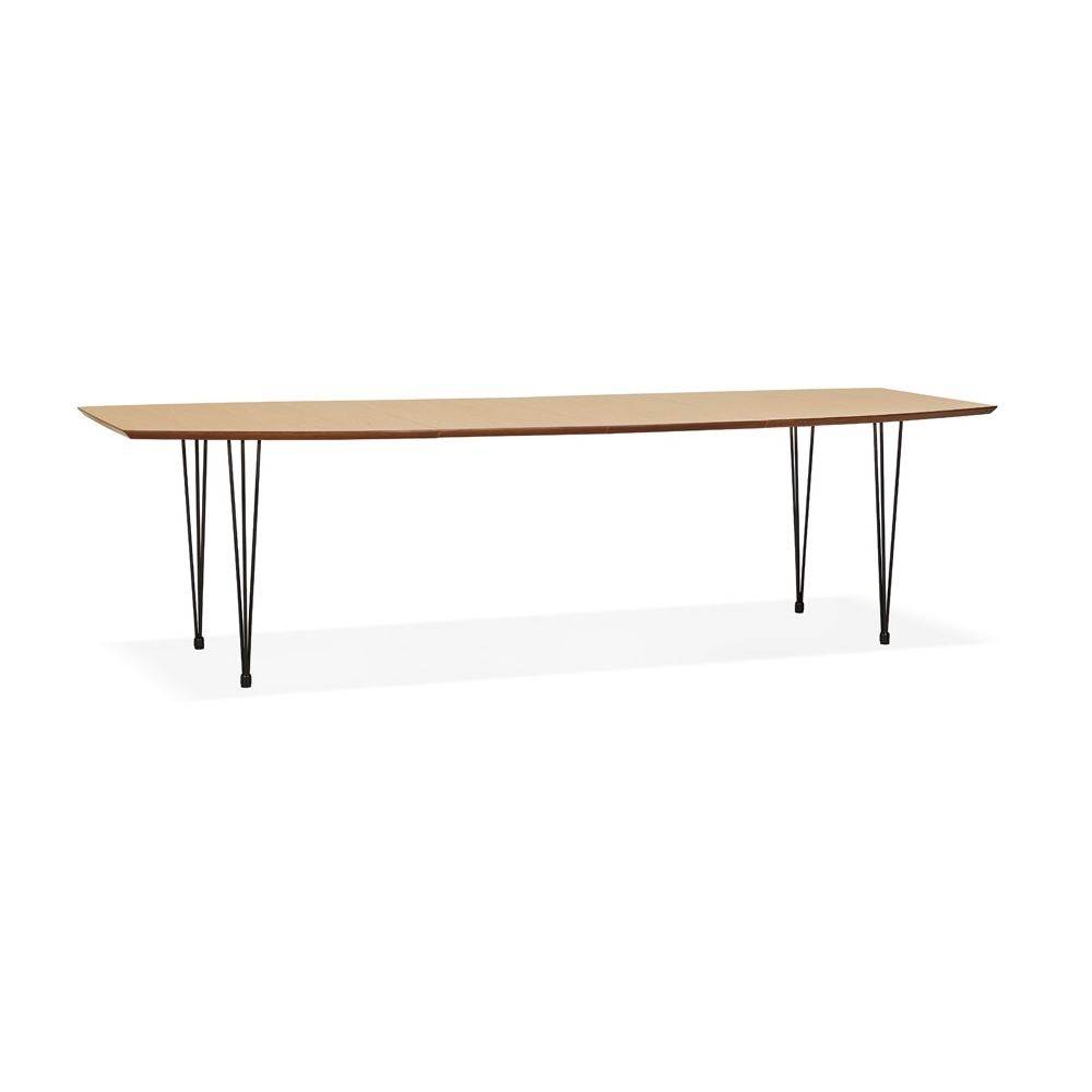 Alterego - Table à dîner / de réunion extensible 'MOTUS' en bois finition naturelle - 170(270)x100 cm - Tables à manger