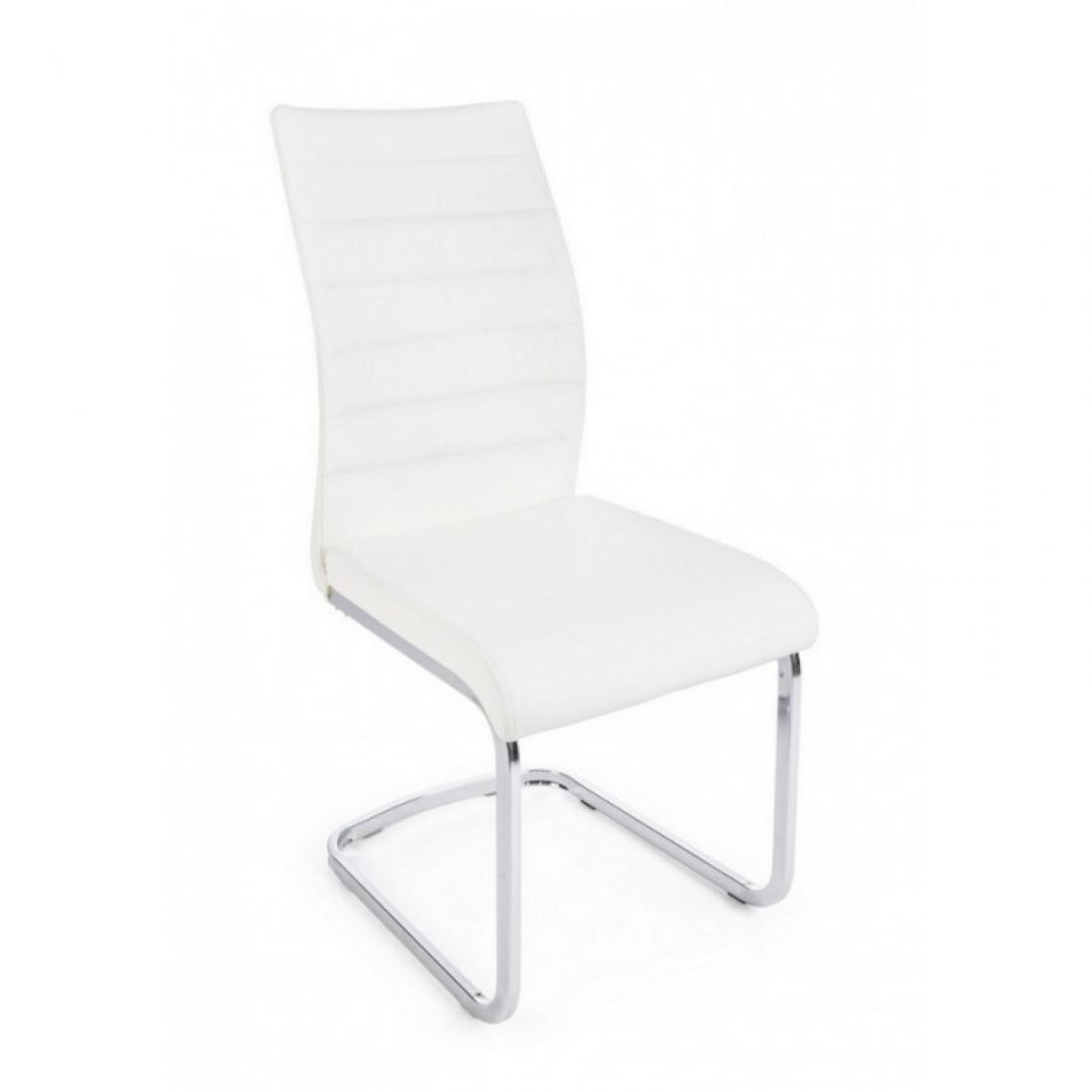 Webmarketpoint - Chaise rembourrée moderne MYRA en éco-cuir blanc - Chaises