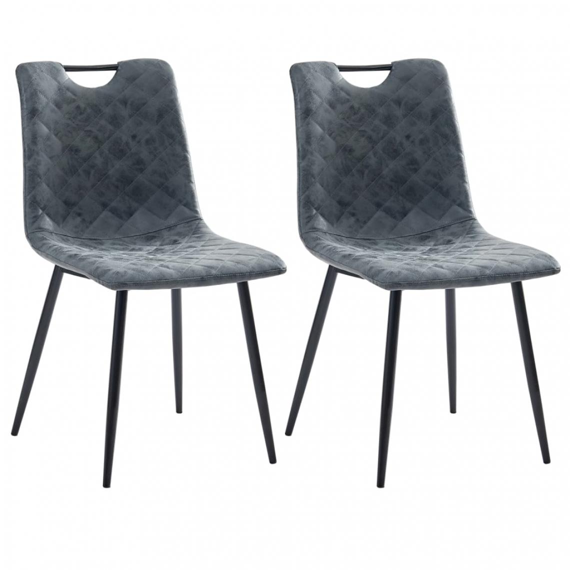 Icaverne - Stylé Fauteuils et chaises reference Port Moresby Chaises de salle à manger 2 pcs Noir Similicuir - Chaises