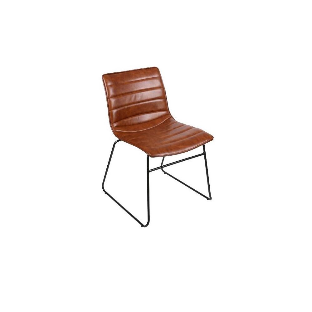 Urban Living - Chaise simili cuir marron Brooklyn - Chaises