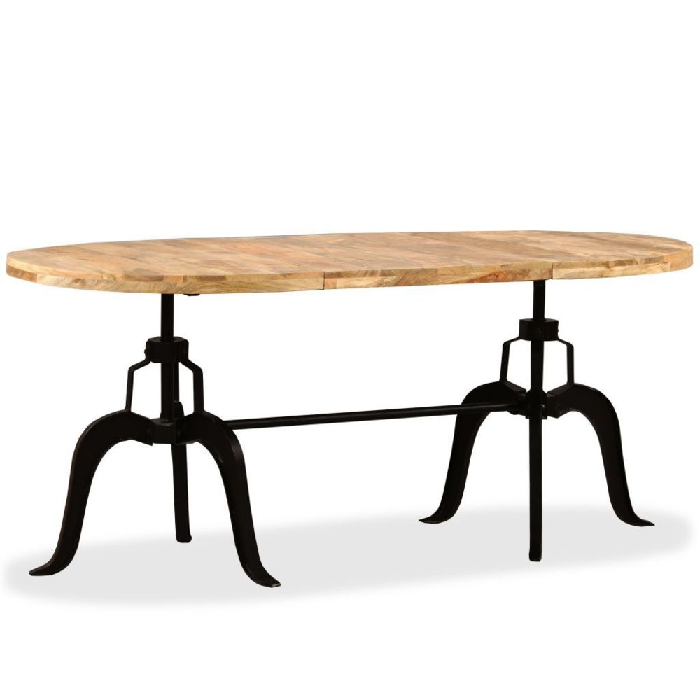 Vidaxl - vidaXL Table de salle à manger Bois de manguier massif et acier 180 cm - Tables à manger