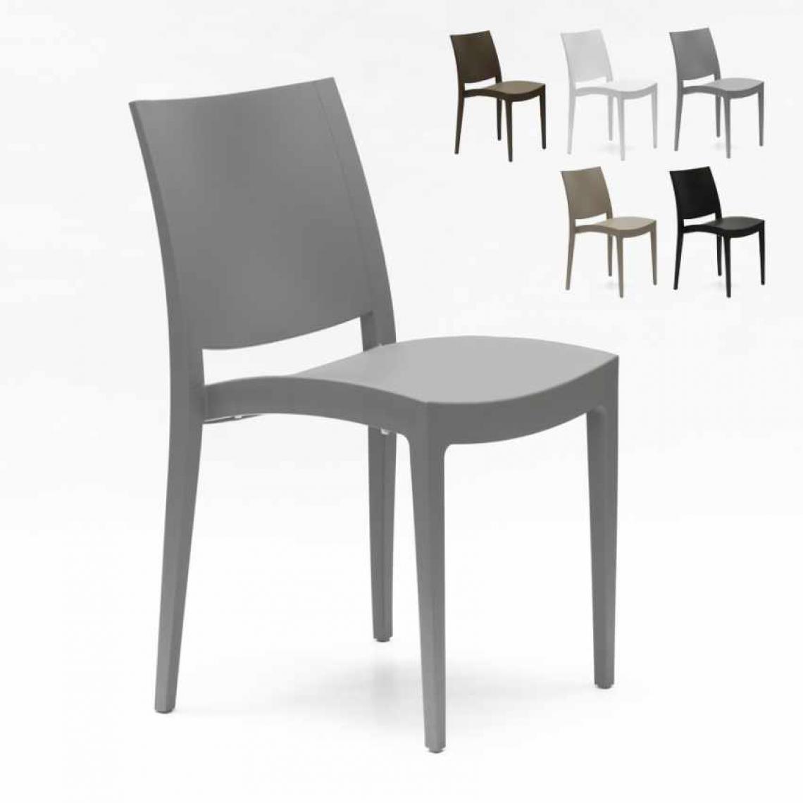 Grand Soleil - Chaise en polypropylène pour salle à manger bar et restaurant Grand Soleil Trieste, Couleur: Gris - Chaises
