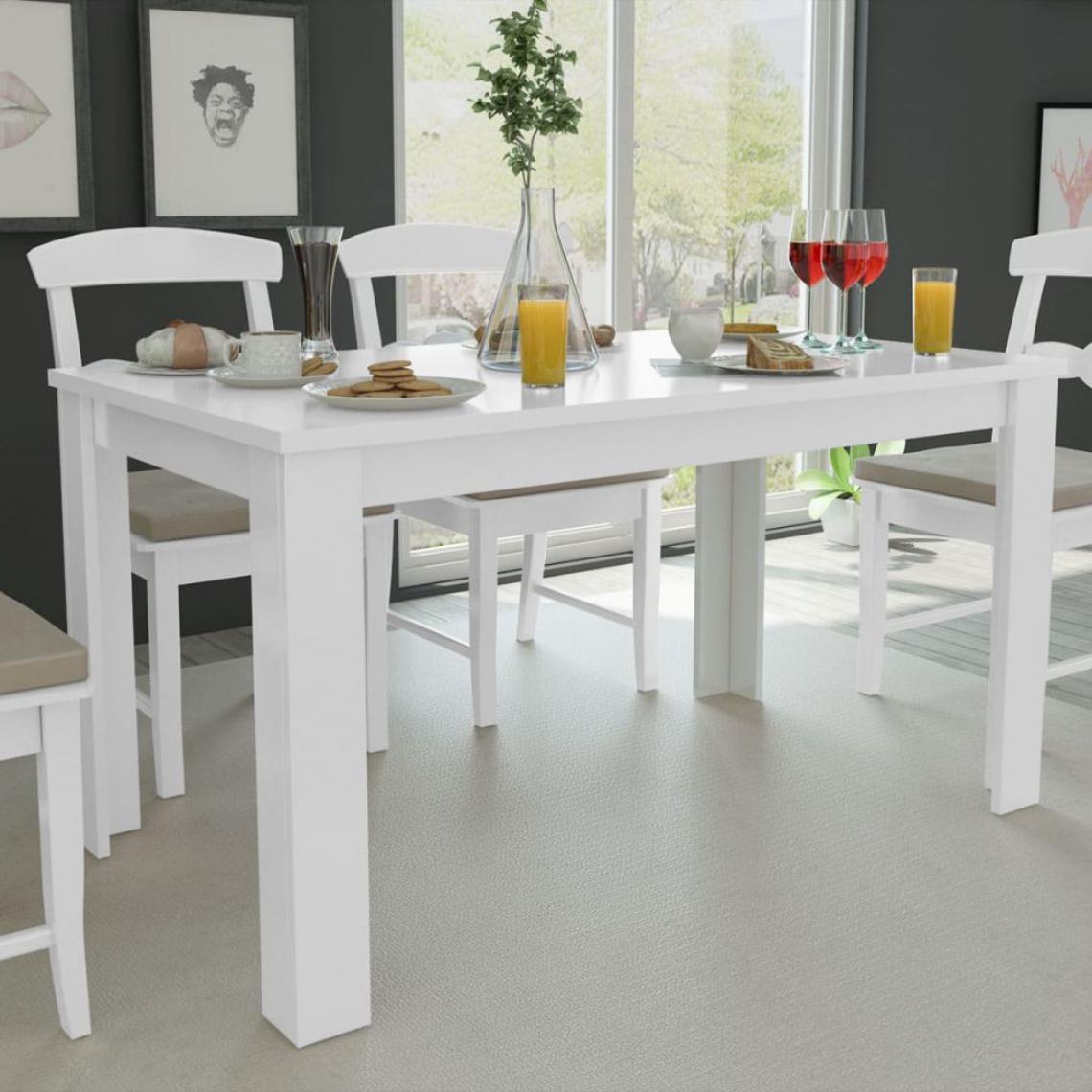 Chunhelife - Table de salle à manger 140 x 80 x 75 cm blanc - Tables à manger