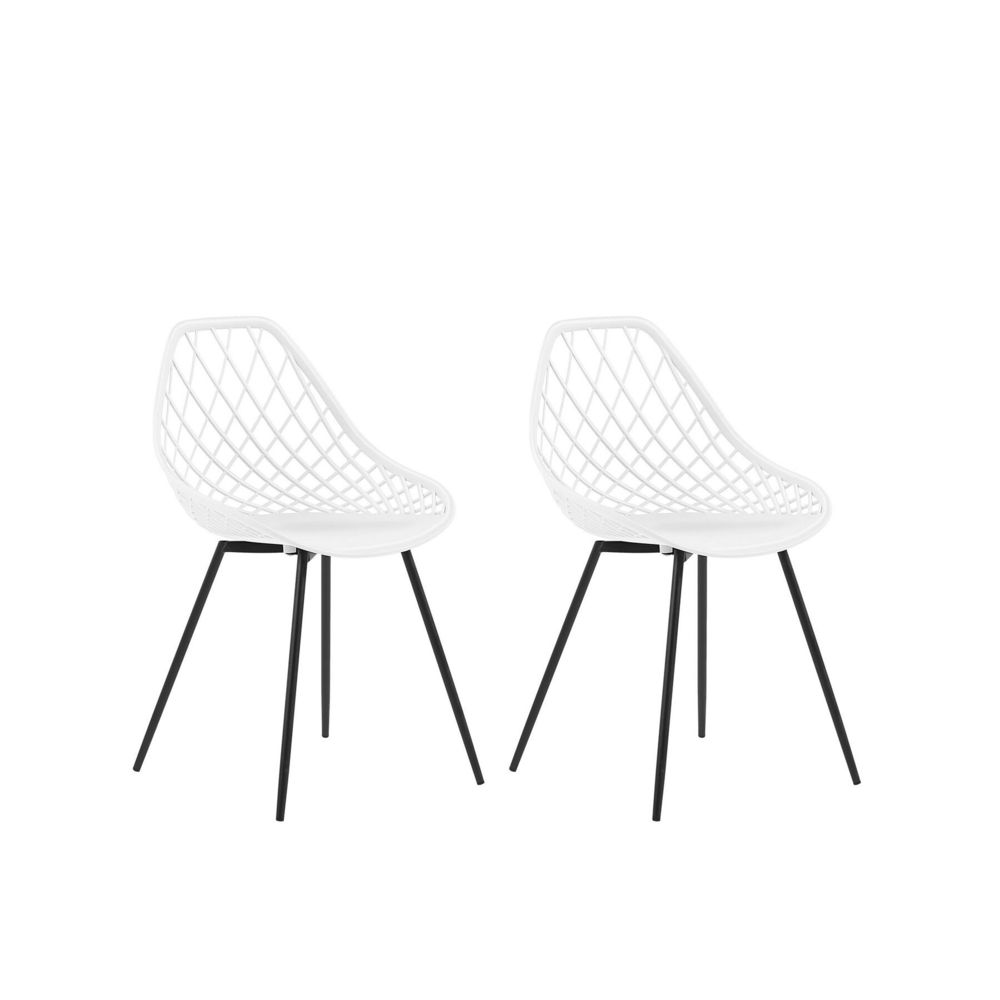 Beliani - Beliani Lot de 2 chaises de salle à manger blanches CANTON - blanc - Chaises