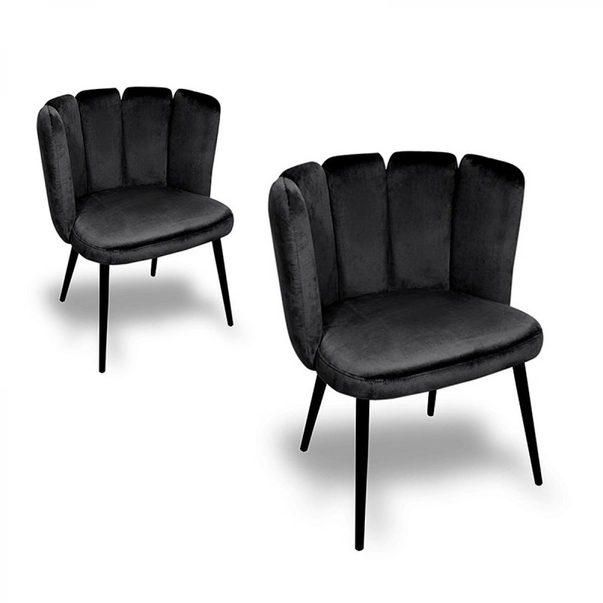 Meubler Design - Chaise de salle à manger X2 Belair - Noir - Chaises