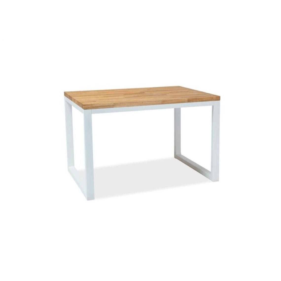 Hucoco - LORAI - Table moderne de style scandinave - 150X90x78 cm - Plateau en bois en placage naturel - Piètement en métal - Chêne - Tables à manger
