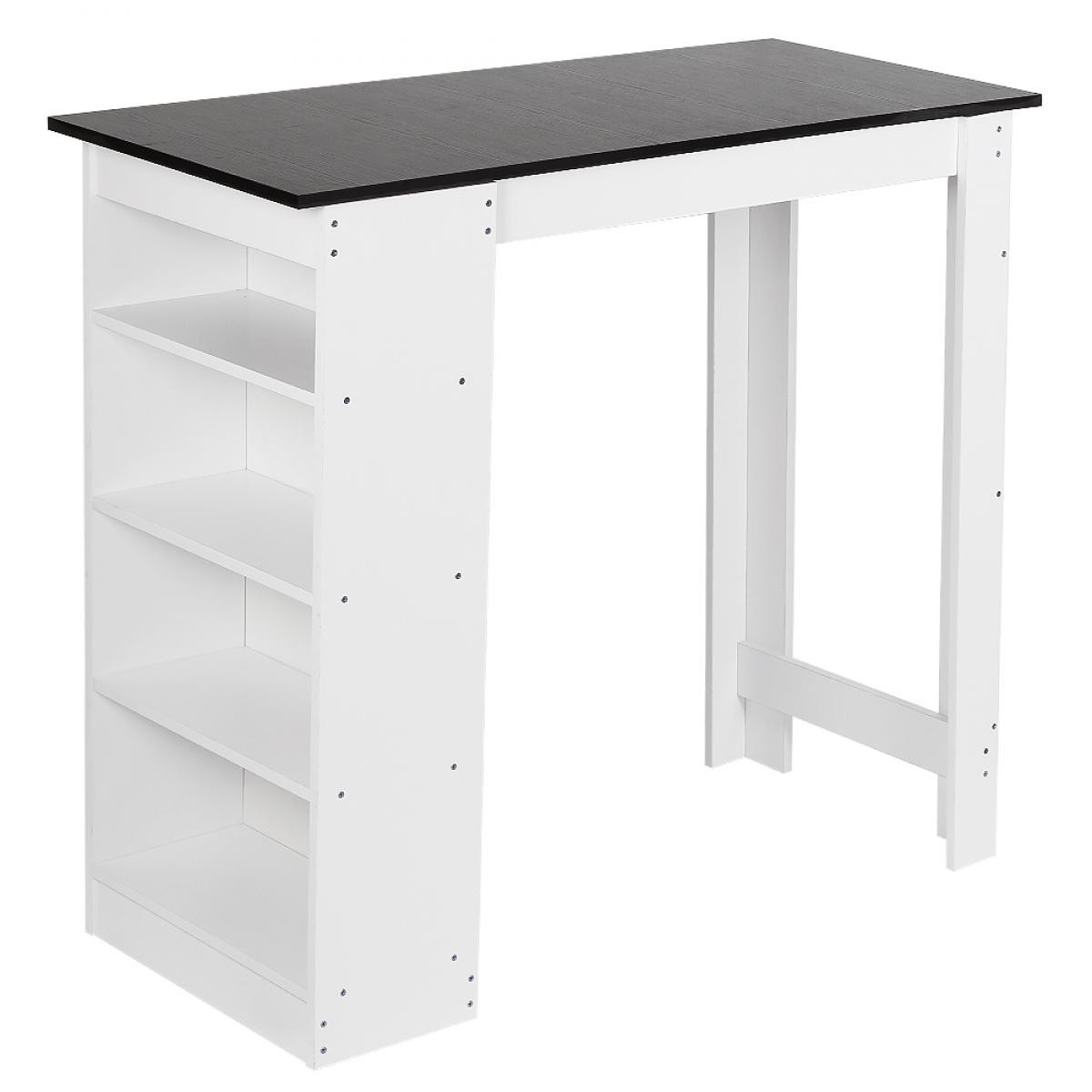 Jeobest - Table de bar blanc et noir - Style contemporain - L 115 cm - Tables à manger