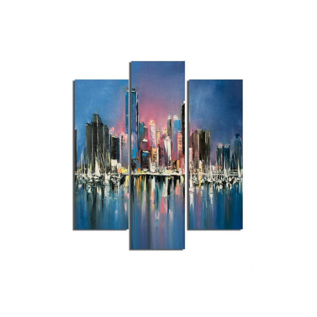 Homemania - HOMEMANIA Tableau New York - 3 pièces - Villes et paysages - par salon, chambre - Multicouleur en MDF, 57 x 0,3 x 60 cm - Tableaux, peintures