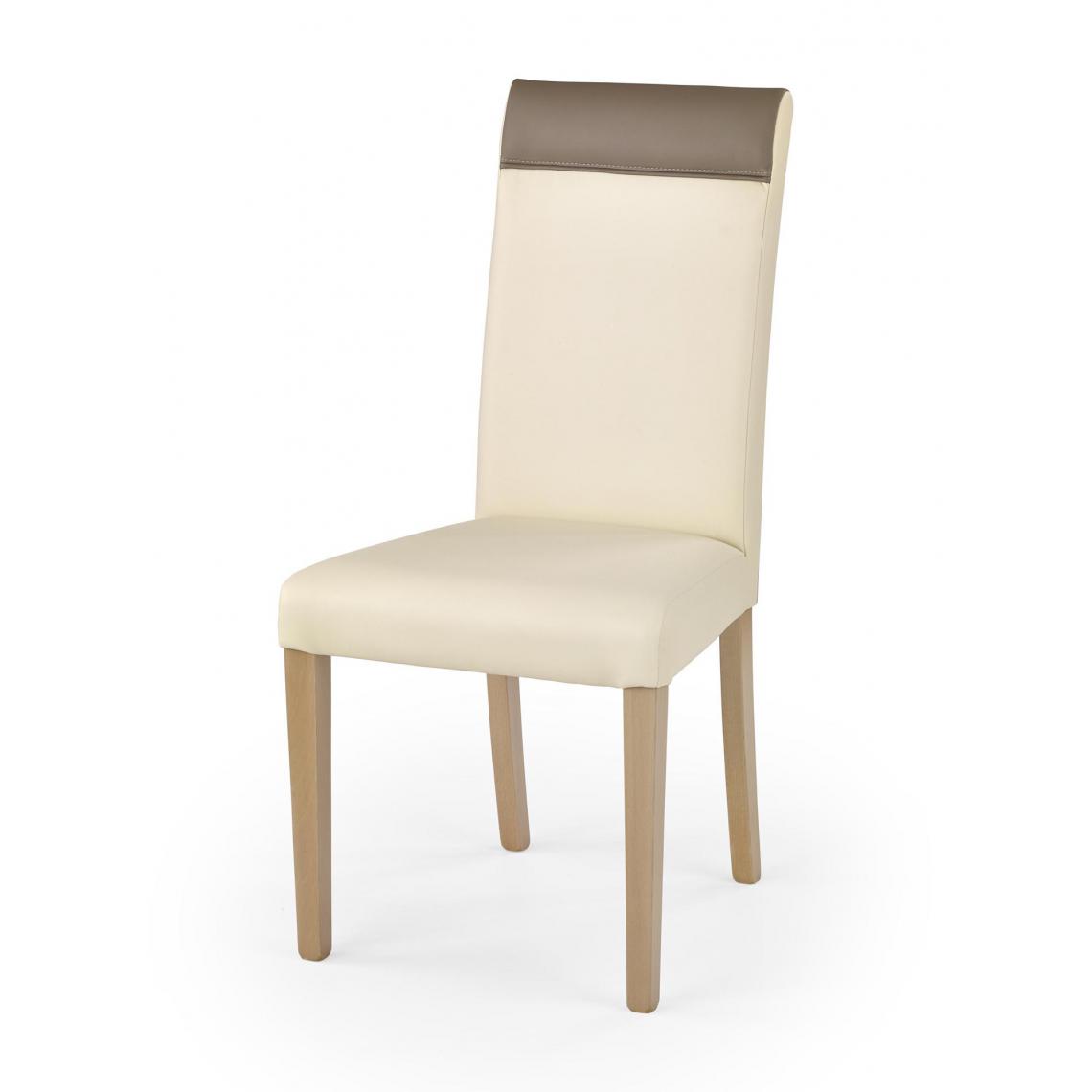 Hucoco - NORBERTO - Chaise rembourrée style moderne salon/chambre - 99x55x47 - Pieds en bois - Meuble de salle à manger - Beige - Chaises