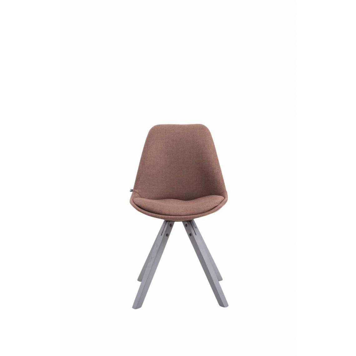 Icaverne - Splendide Chaise visiteur tissu Katmandou Square gris couleur marron - Chaises