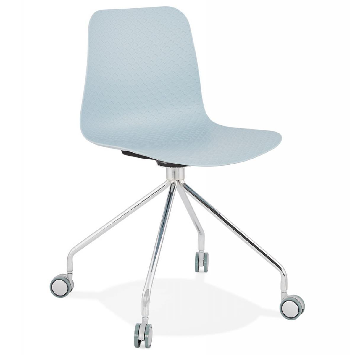 Alterego - Chaise design de bureau 'SLIK' bleue sur roulettes - Chaises