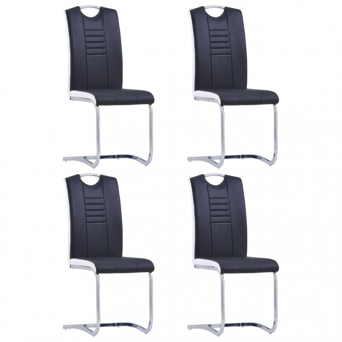Decoshop26 - Lot de 4 chaises de salle à manger cuisine cantilever design moderne similicuir noir CDS021421 - Chaises
