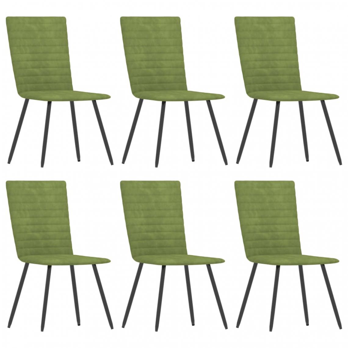 Chunhelife - Chunhelife Chaises de salle à manger 6 pcs Vert Velours - Chaises