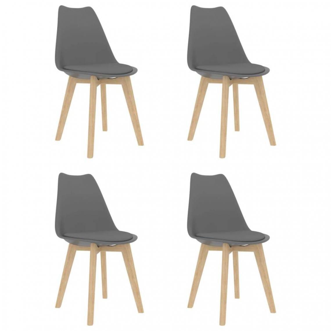 Decoshop26 - Lot de 4 chaises de salle à manger cuisine design élégant et intemporel en similicuir gris CDS021584 - Chaises