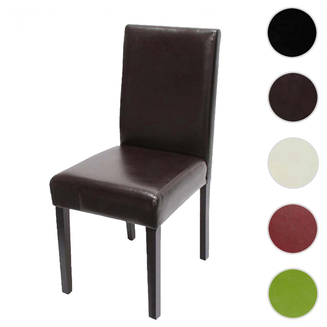 Mendler - Chaise de salle à manger Littau, chaise de cuisine, simlicuir ~ marron, pieds foncés - Chaises