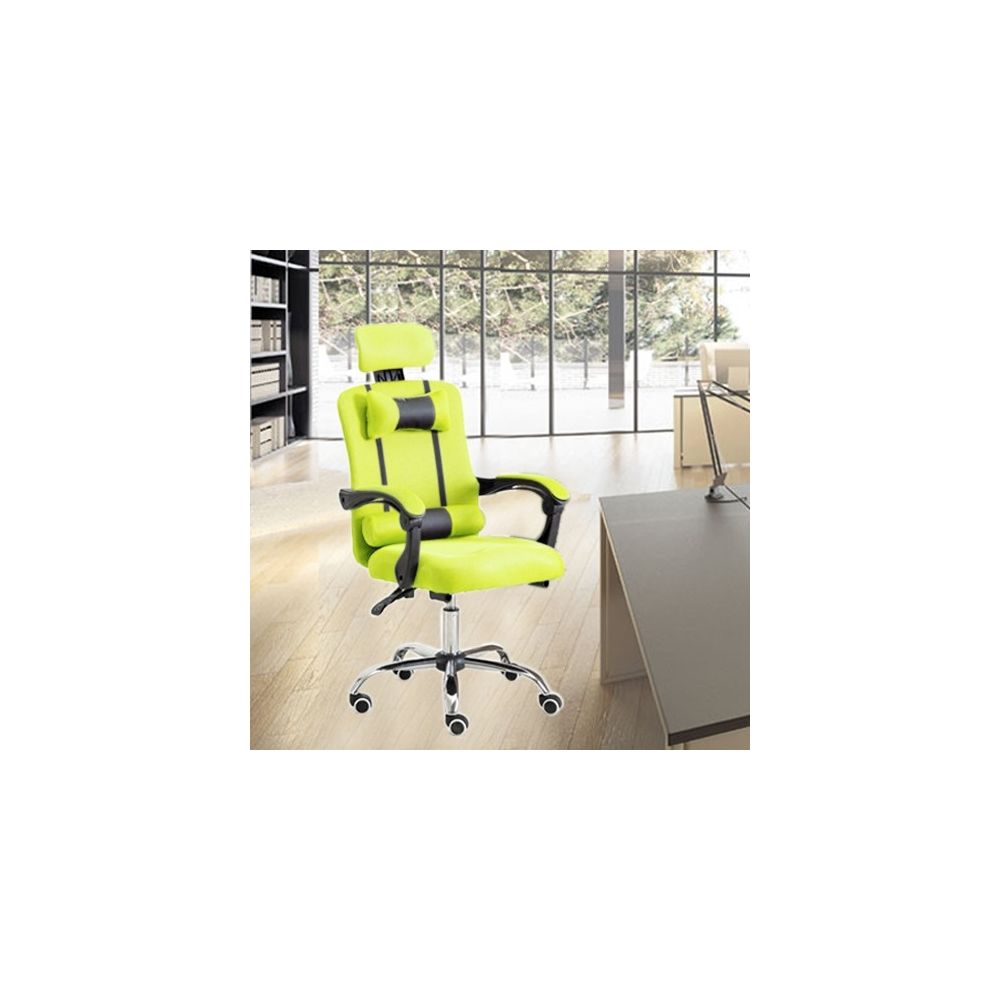 Wewoo - RC-10-1 Chaise d'ordinateur de bureau Accueil Esports - Fauteuil inclinable pivoté en tissu tissé avec pieds alliage d'aluminium vert - Chaises
