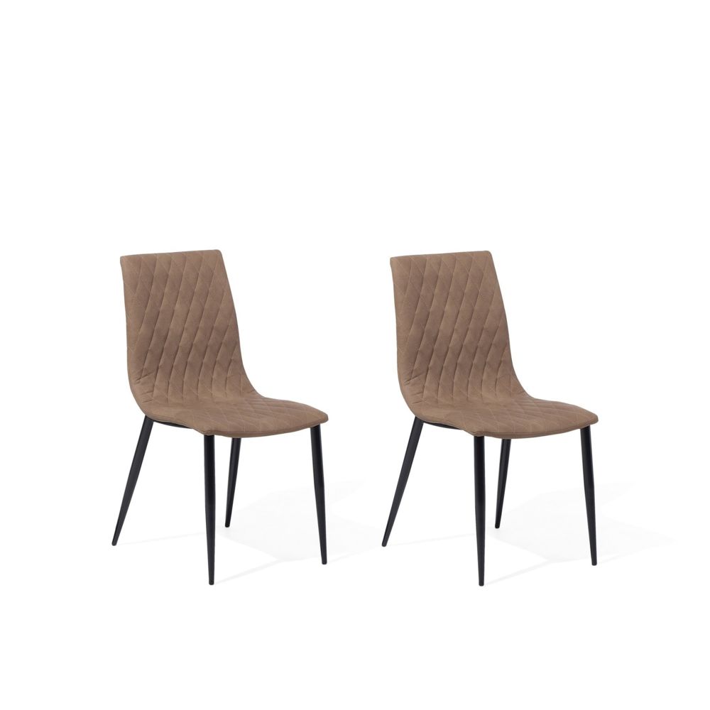 Beliani - Beliani Lot de 2 chaises en simili-cuir marron clair MONTANA - beige - Chaises