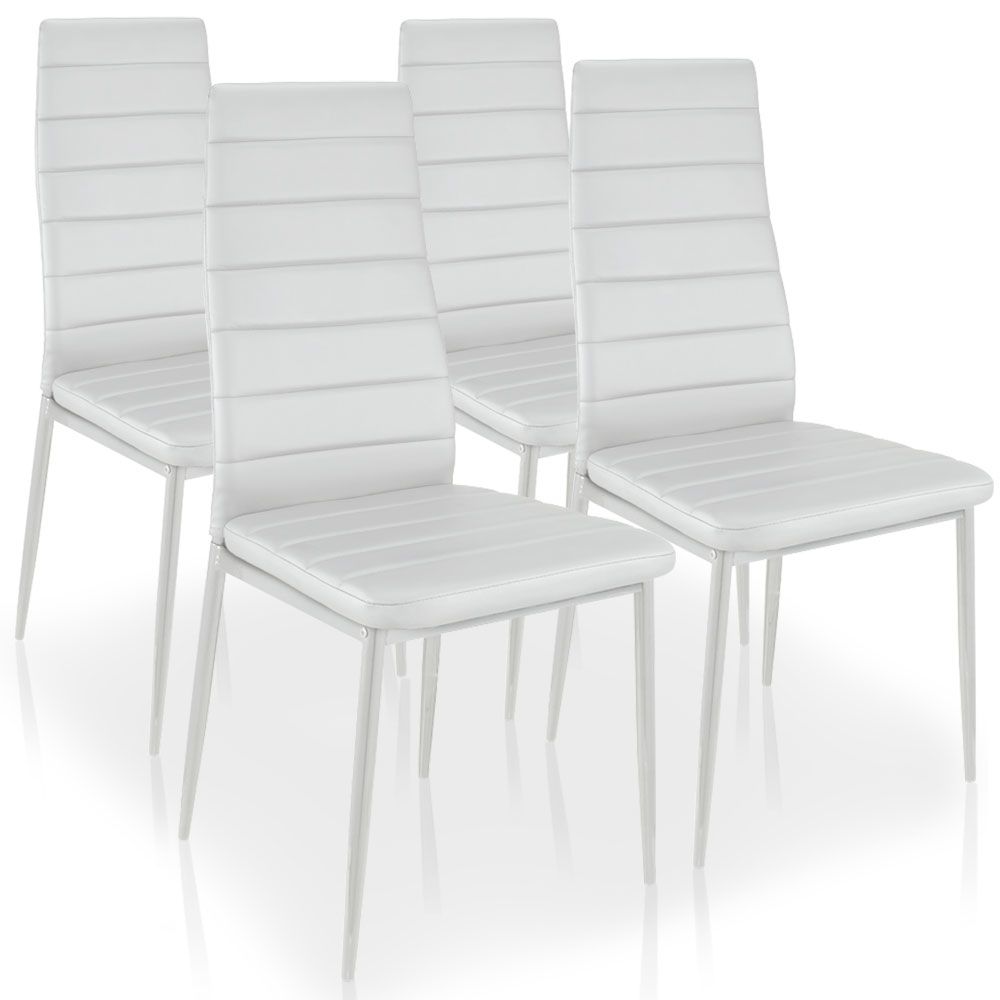 MENZZO - Lot de 4 chaises Stratus Blanc - Chaises