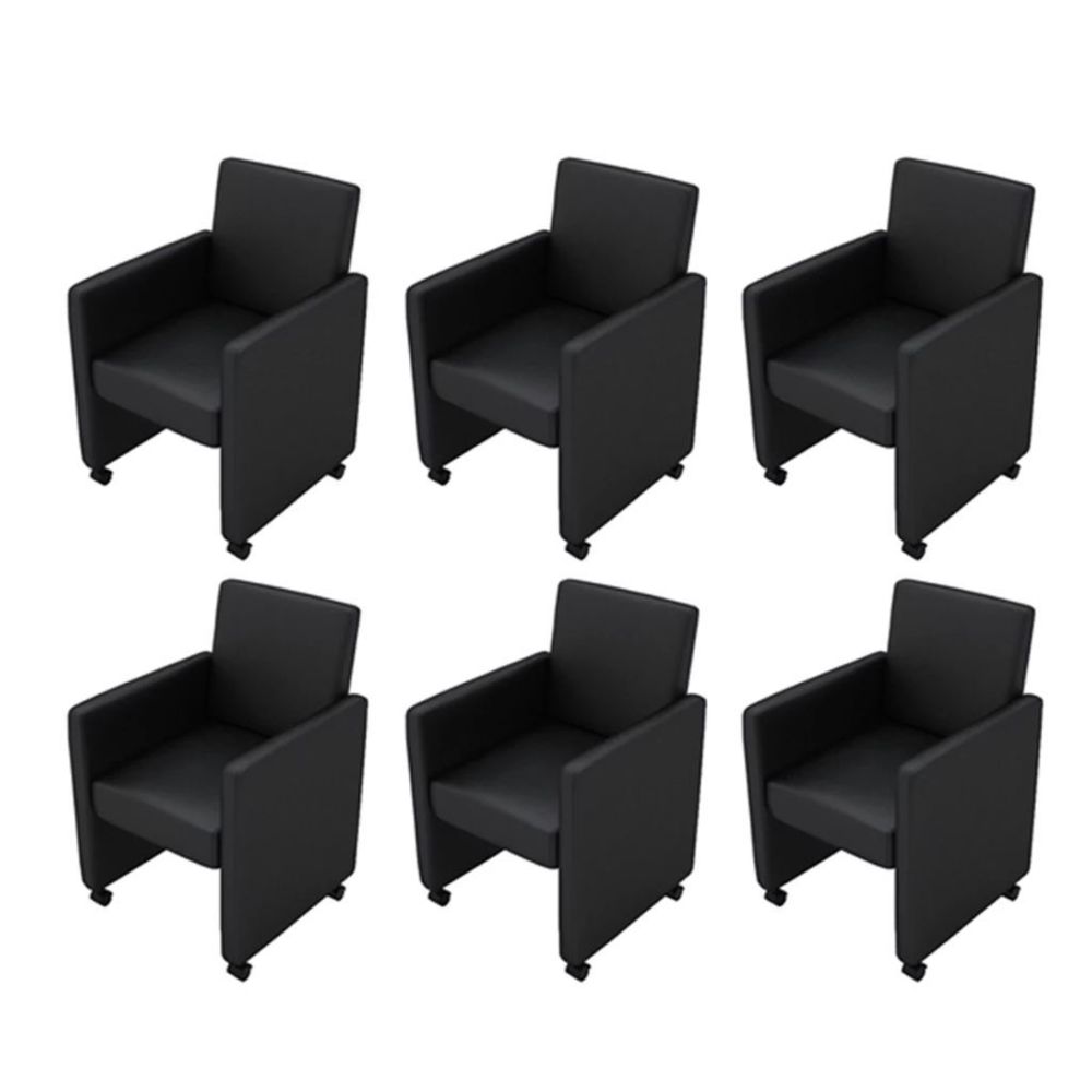 marque generique - Chic Fauteuils categorie Moroni Chaise de salle à manger 6 pcs Cuir artificiel Noir - Chaises