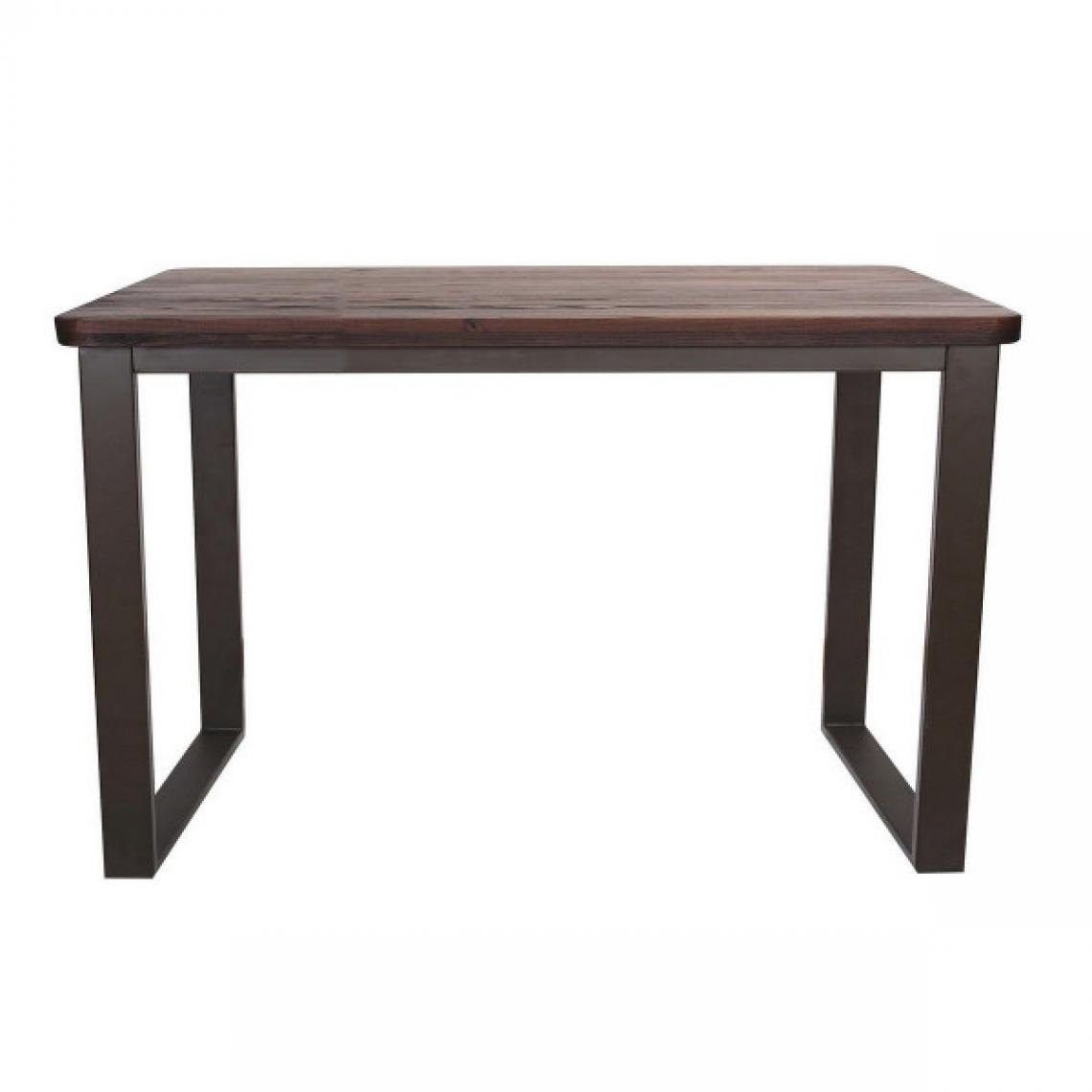Mathi Design - NEVADA - Table repas 120 cm bois massif fonce - Tables à manger