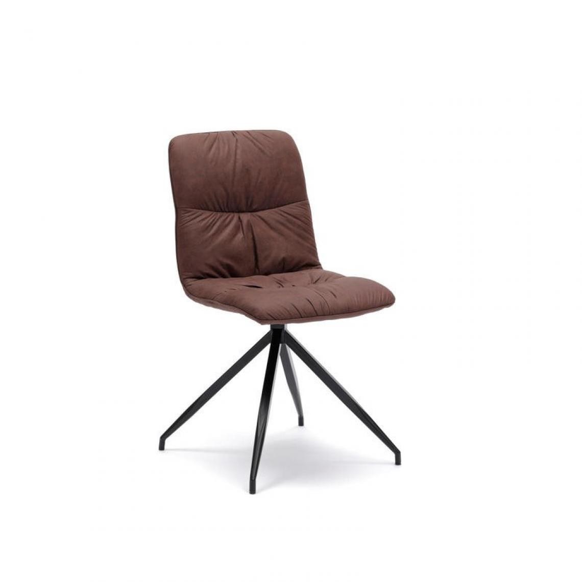 Webmarketpoint - Chaise en tissu microfibre effet velours marron 43x38xh. 86,5 cm - Chaises
