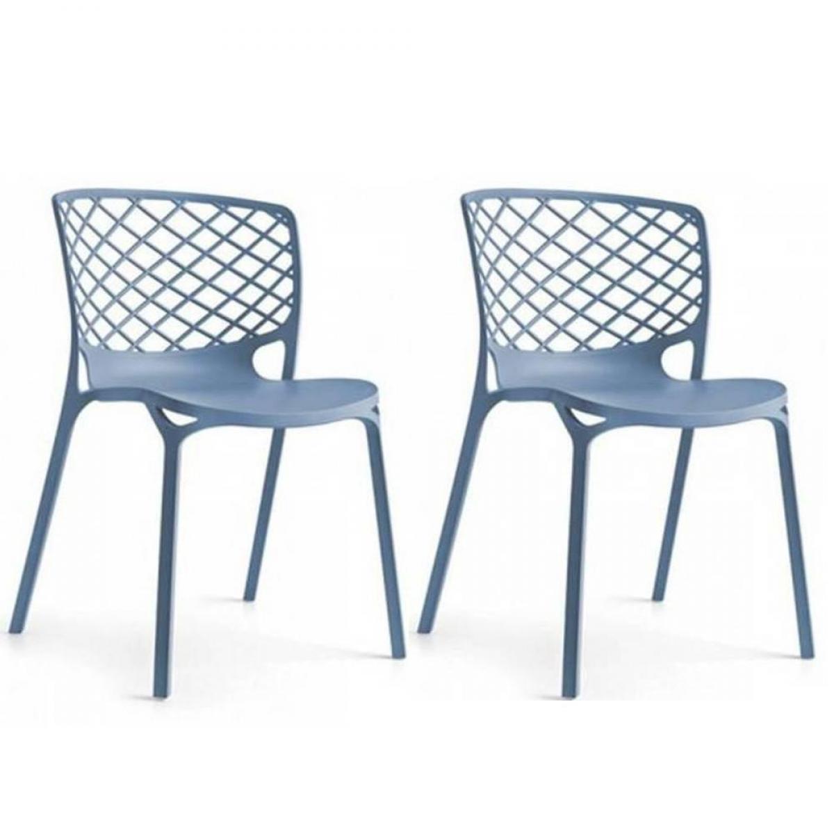 Inside 75 - Lot de 2 chaises empilable GAMERA bleu ciel - Chaises