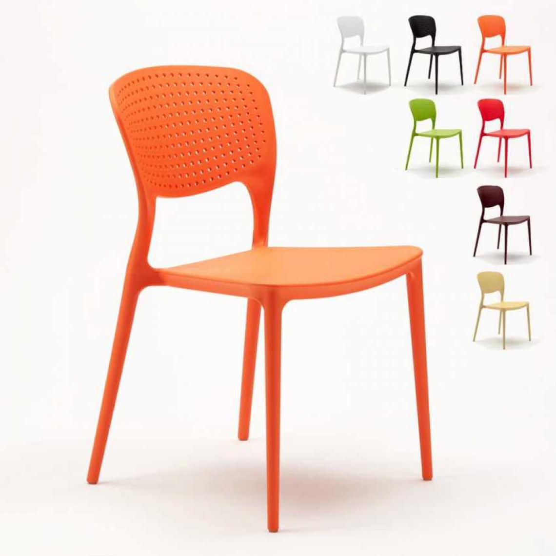 Ahd Amazing Home Design - Lot de 20 chaises en polypropylène colorées empilables bar restaurant glacier Garden Giulietta, Couleur: Orange - Chaises