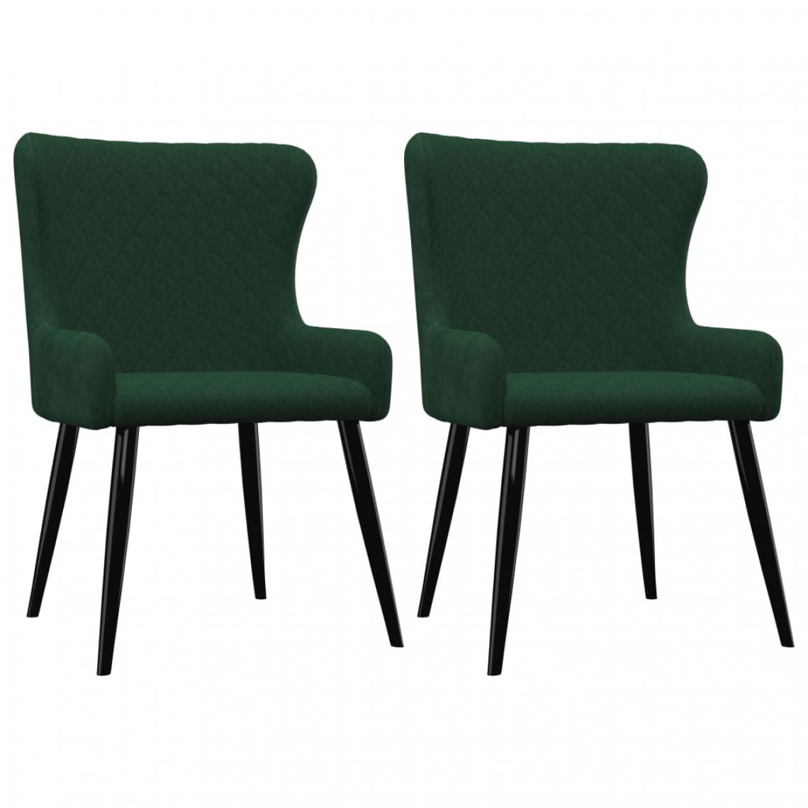Chunhelife - Chaises de salle à manger 2 pcs Vert Velours - Chaises