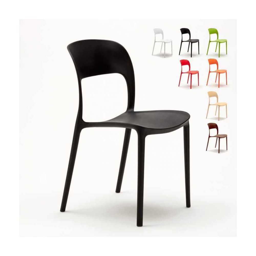 Ahd Amazing Home Design - Lot de 24 Chaises pour restaurant et bar en polypropylène, Couleur: Noir - Chaises