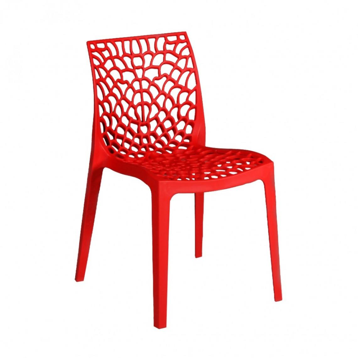 Le Quai Des Affaires - Lot de 4 chaises empilables TELA / Rouge - Chaises