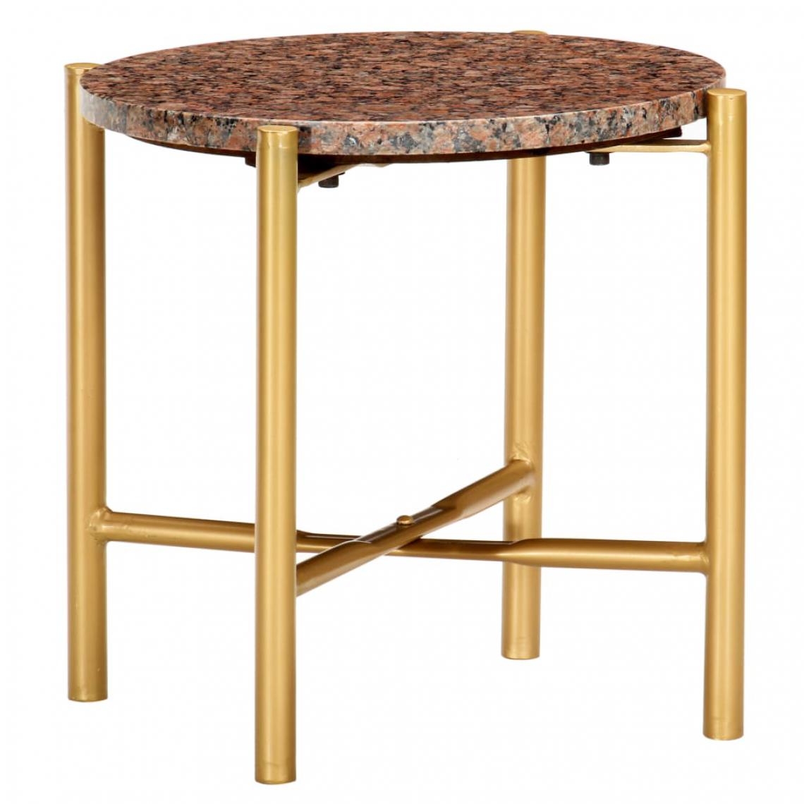Vidaxl - vidaXL Table basse Marron 40x40x40 cm Pierre véritable texture marbre - Tables à manger