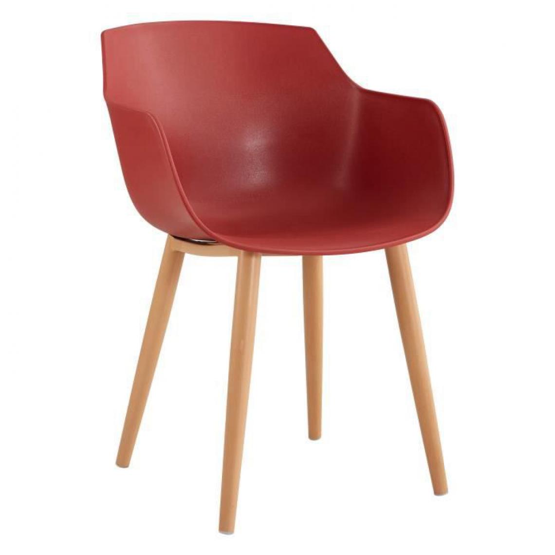 Icaverne - CHAISE THEA Lot de 2 chaises de salle a manger - Style scandinave - Rouge terracotta - L 56 x P 57 x H 79 cm - Chaises