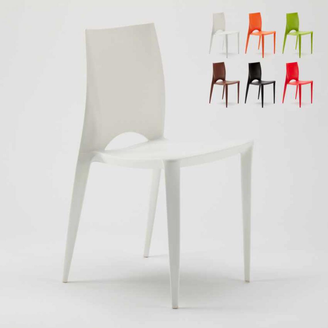 Ahd Amazing Home Design - Chaise Coloré Design Moderne pour Intérieurs et Extérieurs Salle à Manger Bar Restaurant Color, Couleur: Blanc - Chaises