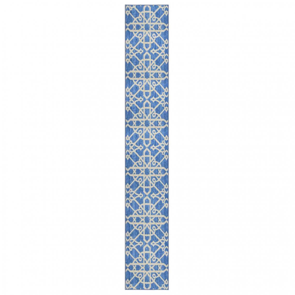Vidaxl - vidaXL Tapis de couloir Bleu 80x600 cm - Tapis