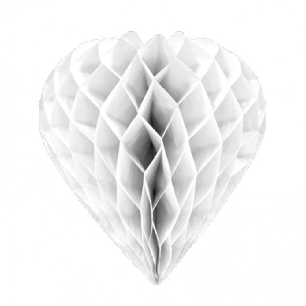 Visiodirect - Coeur déco à suspendre en papier coloris Blanc - 30 cm - Objets déco