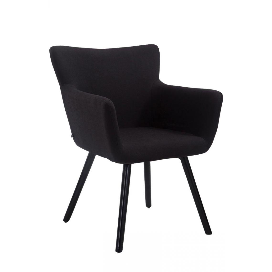 Icaverne - Moderne Chaise visiteur tissu categorie Bucarest noir (chêne) couleur noir - Chaises