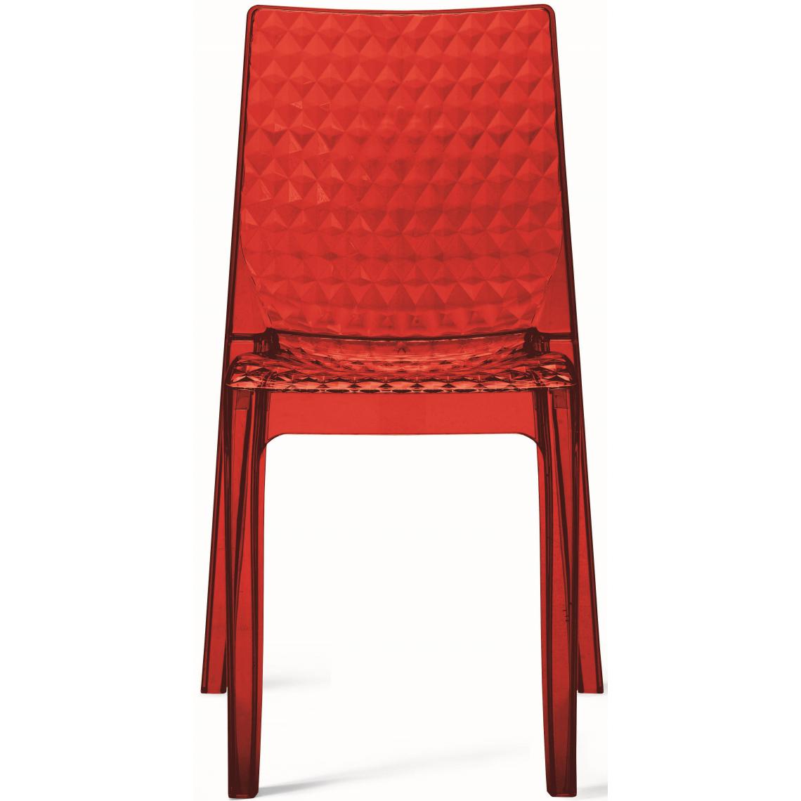 3S. x Home - Chaise Design Transparente Rouge DELPHES - Chaises