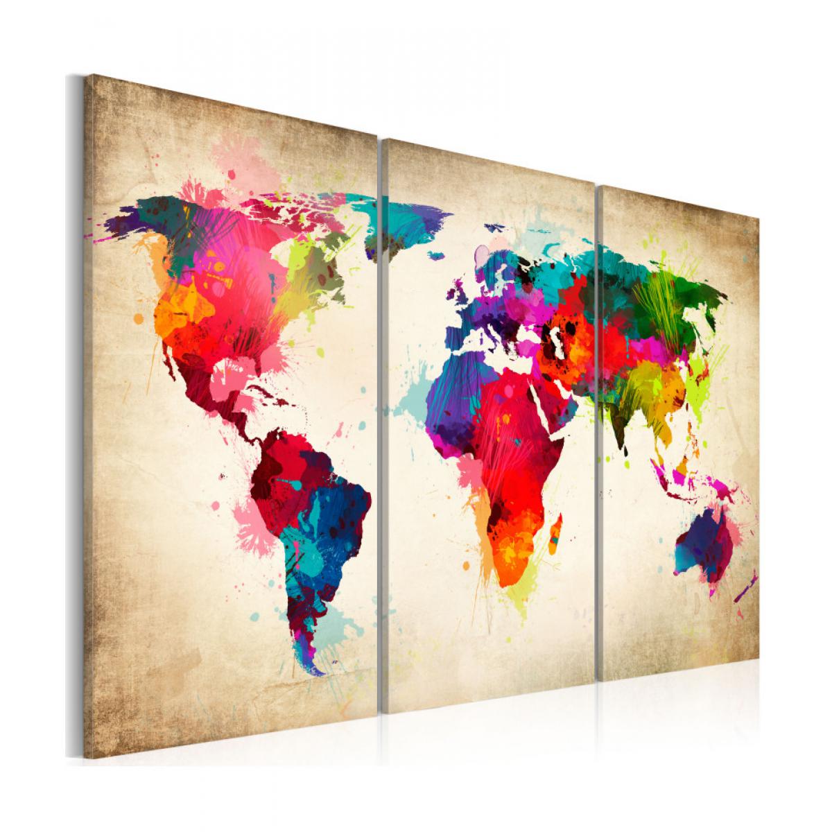 Artgeist - Tableau - Rainbow Continents 90x60 - Tableaux, peintures