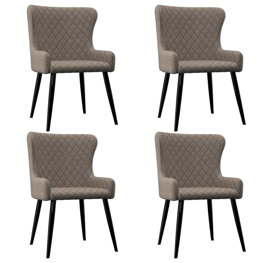 marque generique - Stylé Fauteuils et chaises reference Stockholm Chaises de salle à manger 4 pcs Taupe Tissu - Chaises