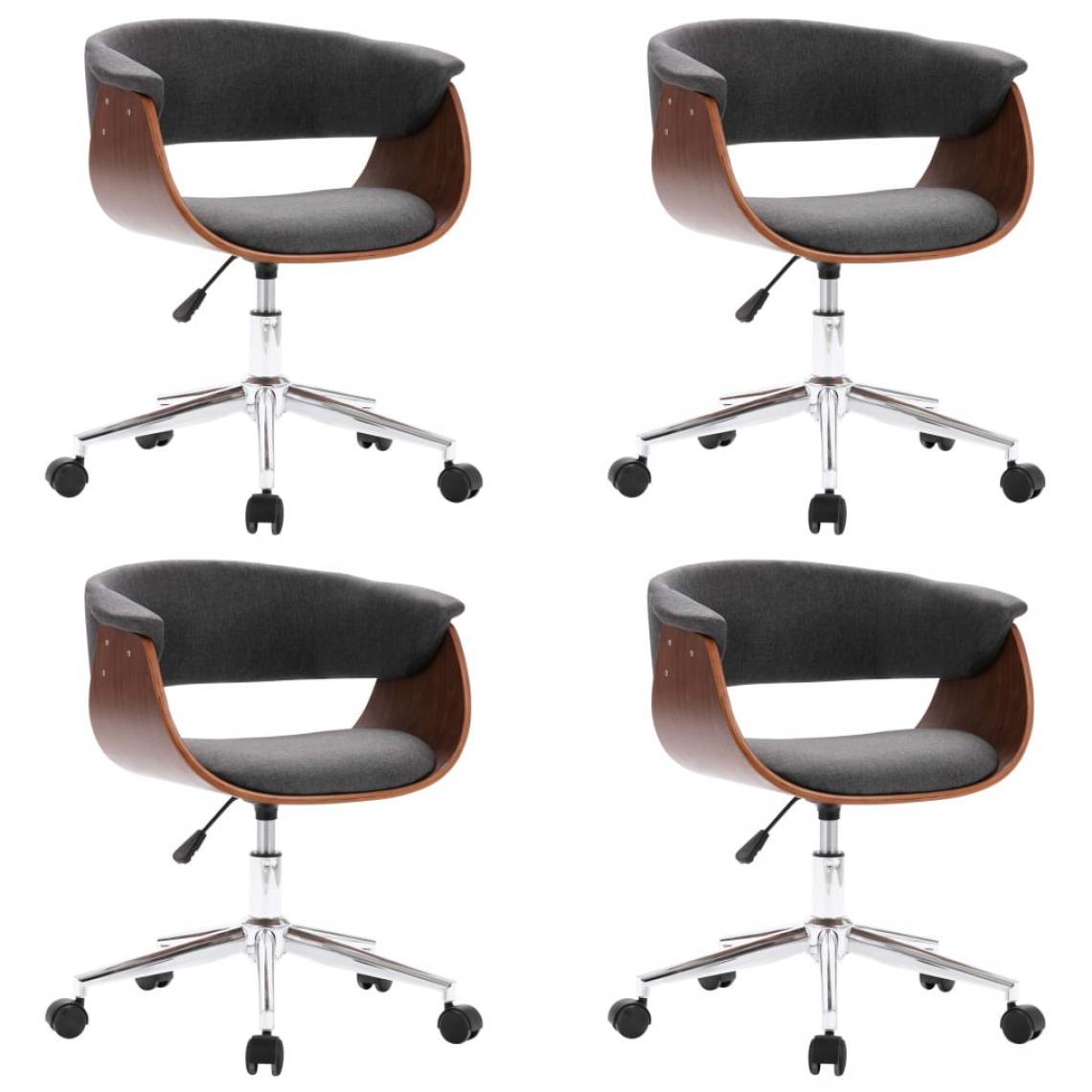Decoshop26 - Lot de 4 chaises de salle à manger cuisine design contemporain tissu gris CDS021609 - Chaises