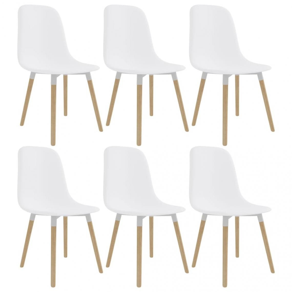 Decoshop26 - Lot de 6 chaises de salle à manger cuisine design élégant plastique blanc CDS022160 - Chaises