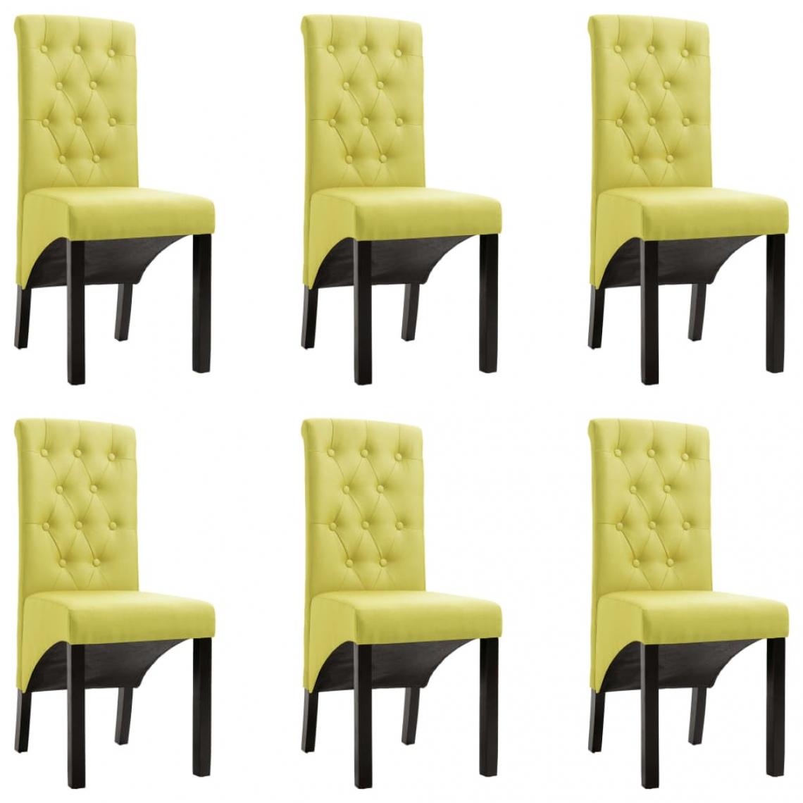 Decoshop26 - Lot de 6 chaises de salle à manger cuisine design intemporel tissu vert CDS022908 - Chaises