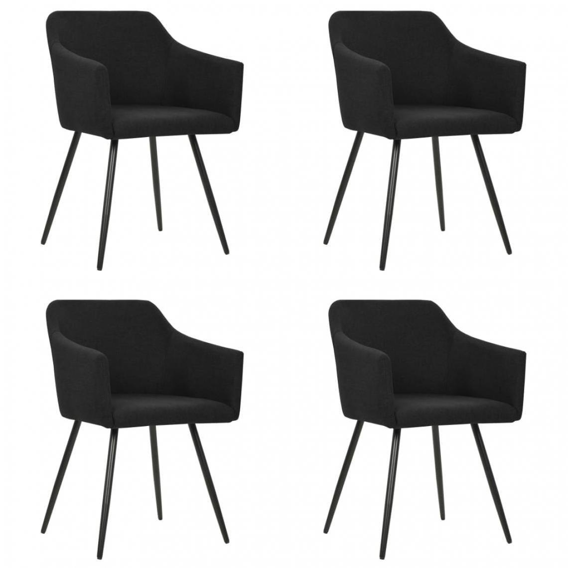 Icaverne - Esthetique Fauteuils et chaises Asmara Chaises de salle à manger 4 pcs Noir Tissu - Chaises