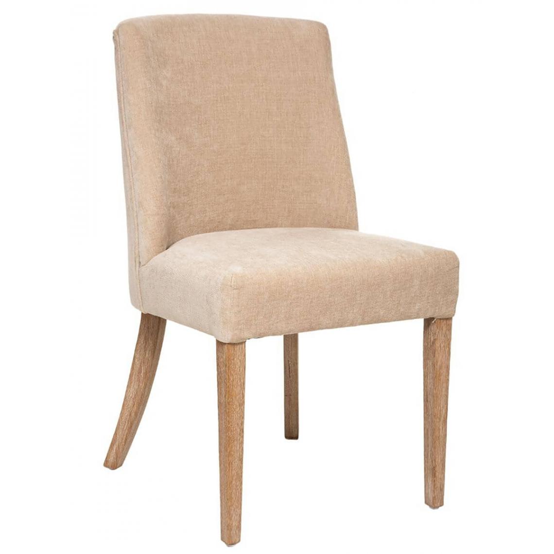 Pegane - Lot de 2 chaises de salle à manger en bois coloris beige lin - Longueur 49,5 x Profondeur 58,5 x Hauteur 89,5 cm - Chaises