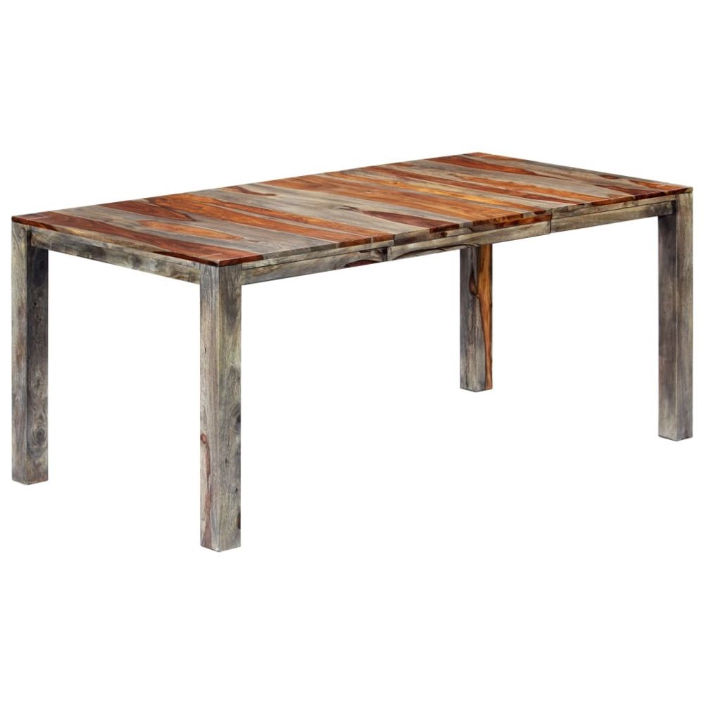Vidaxl - vidaXL Table de salle à manger Gris 180x90x76 cm Bois de Sesham solide - Tables à manger