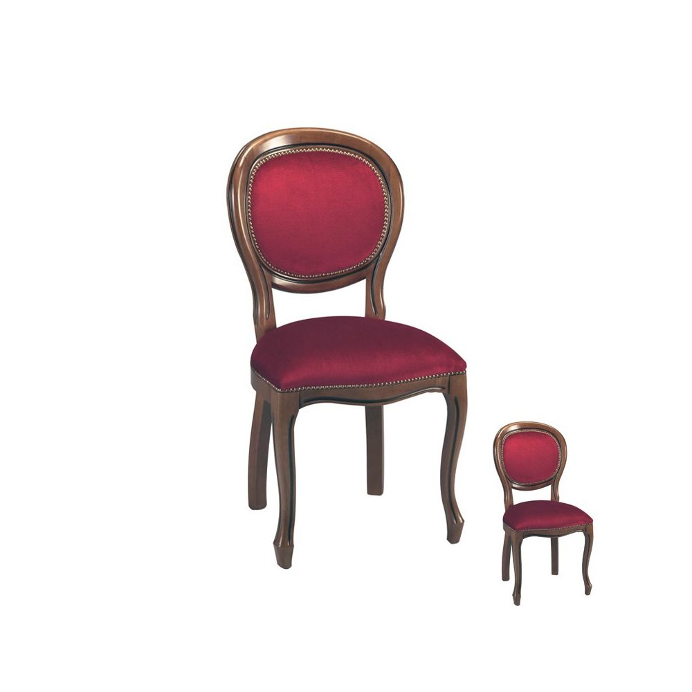 Dansmamaison - Duo de chaises médaillon Régence Bordeaux - ROGI - L 46 x l 54 x H 99 cm - Chaises
