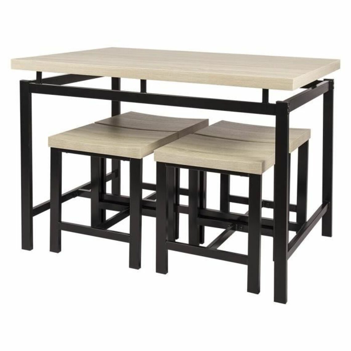 Cstore - VENUS Set Table + 4 tabourets - Imitation bois - L 110 x P 70 x H 75 cm - Tables à manger