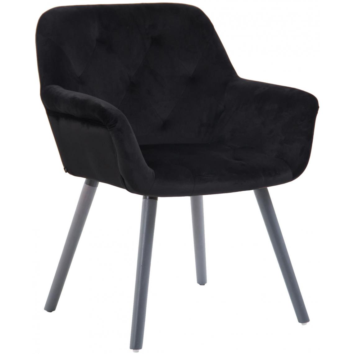Icaverne - Splendide Chaise de salle à manger selection Khartoum velours gris couleur noir - Chaises