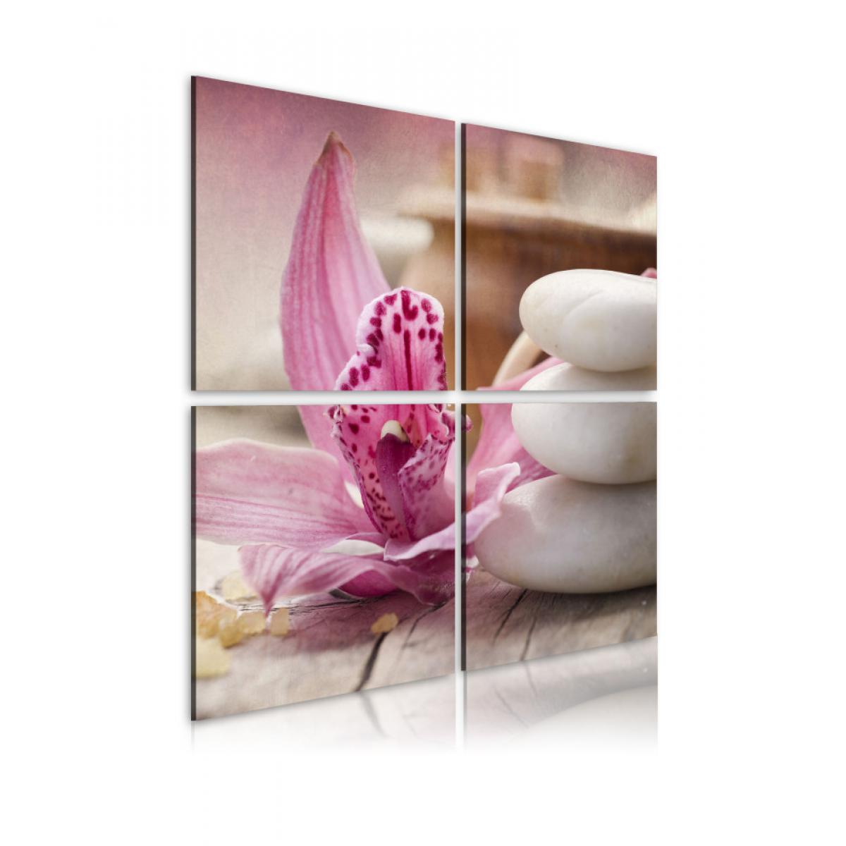 Artgeist - Tableau - Orchidée et zen 80x80 - Tableaux, peintures