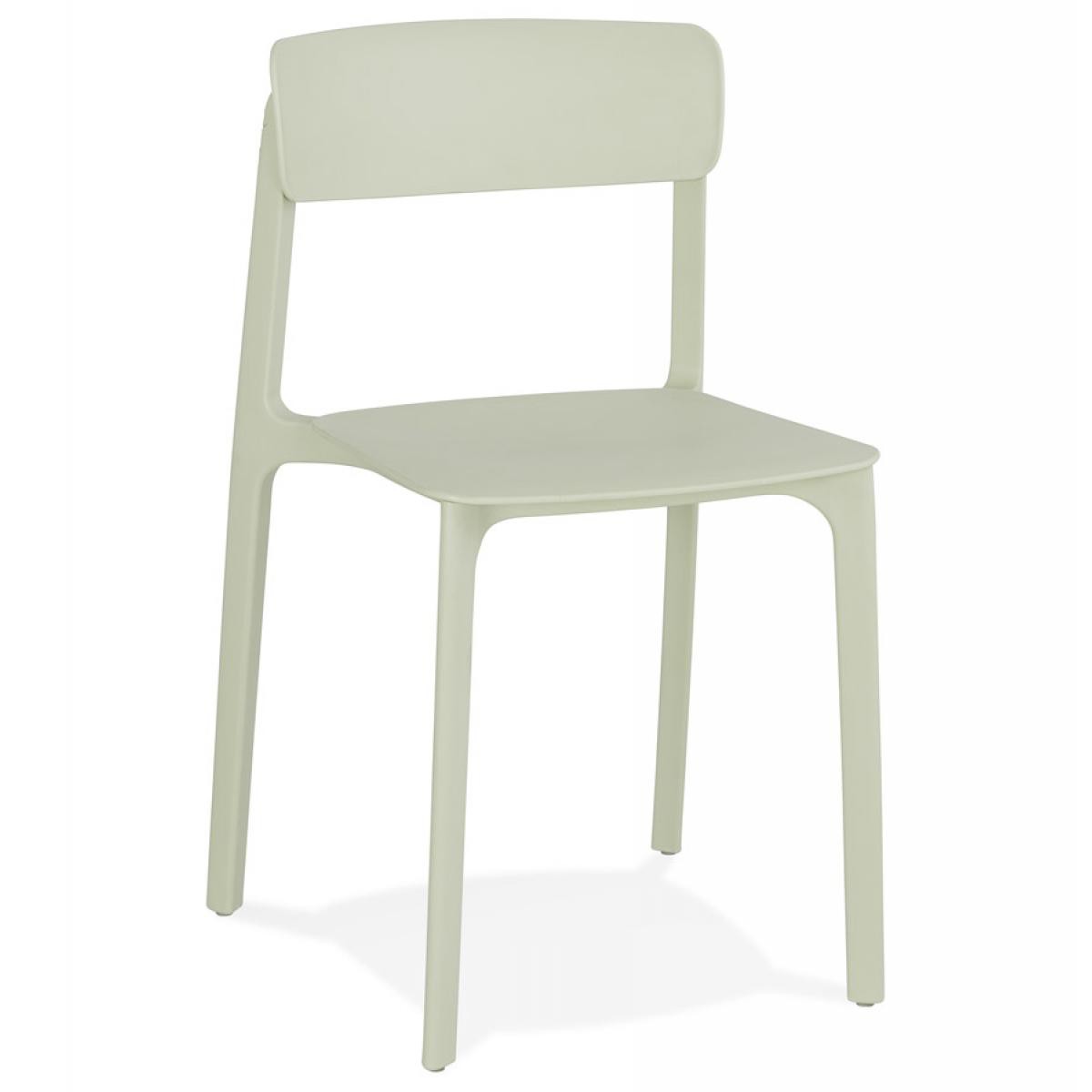 Alterego - Chaise intérieur / extérieur empilable 'TROPICAL' en matière plastique vert pastel - Chaises